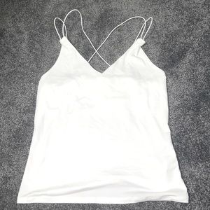 White V neck tank top